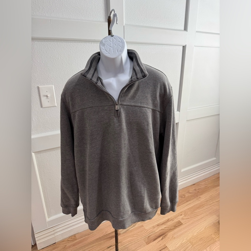 Arrow Men's XL Pullover‎ Fleece Gray 1/4 Zipper Sweater Long Sleeve